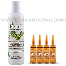 تصویر پکیج ضد ریزش و رشد مجدد مو پکیج بایوفول کانادا (شامپو + 4ویال شوک) BIOFOL 