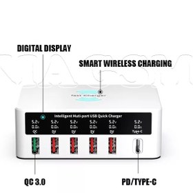 تصویر مولتی شارژر 6 پورت وایرلس دار فست کایلیوی KLW-819F 