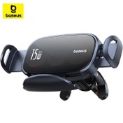 تصویر پایه نگهدارنده و شارژر بی‌سیم باسئوس مدل BS-CM029 توان ۱۵ وات 