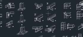 تصویر دانلود نقشه اتوکد نمونه اتصالات سازه فولادی 