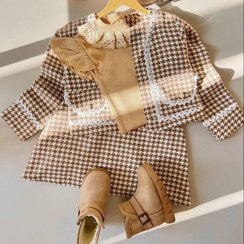 تصویر ست لباس مجلسی دخترانه پیچاز سه تیکه مناسب ۴ تا ۱۰ سال 