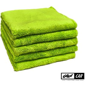 تصویر بسته 5 عددی حوله مایکروفایبر سبز رویال دیتیل مدل Royal Detail Green Microfiber Cloth 