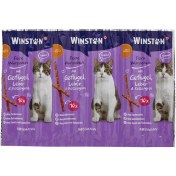 تصویر | تشویقی مدادی گربه وینستون با طعم مرغ و جگر و علف گربه 10 عددی Winston Cat Treat Sticks with chicken & liver with catnip 10