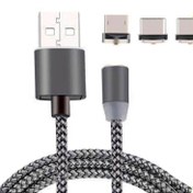 تصویر X- Cable All in One Lightning/ Type-C/ MicroUSB Metal Magnetic Cable X- Cable All in One Lightning/ Type-C/ MicroUSB Metal Magnetic Cable