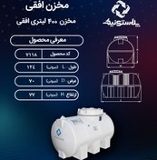 تصویر مخزن آب ۴۰۰ لتیری افقی پلاستونیک 