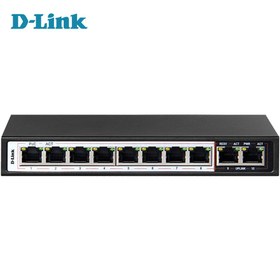 تصویر سوییچ 10 پورت poe دی-لینک مدل DES-F1010P-E 10-Port PoE Switch with 8 Long Reach 250m PoE Ports and 2 Uplink Ports