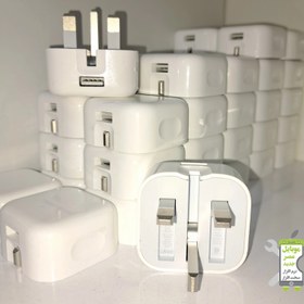 تصویر آداپتور اصلی آیفون خروجی USB توات 5W بدون پک Original iPhone adapter with 5W toilet USB output