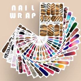 تصویر نیل رپ مجموعه ۲۴ عددی ا 24 sheet nail wrap 24 sheet nail wrap