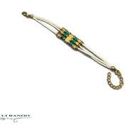 تصویر دستبند برنجی با منجوق ۳ ردیفه هندی 