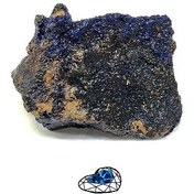 تصویر سنگ راف آزوریت ریزبلور نمونه استثنایی و اصل و معدنی S1788 