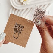 تصویر مهر ژلاتینی کد 667 ( گل و گلدون ) 