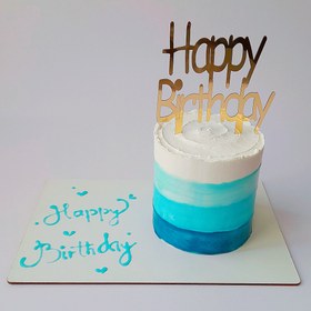 تصویر کیک تولد آبی Birthday cake