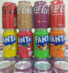 تصویر نوشابه330میل کوکا و فانتا دانمارکی fanta_kola