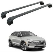 تصویر جعبه بار سقفی HYUNDAI KONA 2017 2025 ROOF RACK CARRIER SPACER BAR ROD PAW PRO 2 BLACK auto paw 