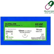 تصویر نخ و سوزن جراحی نایلون 6/0 راند سوزن 12 (غیر قابل جذب مصنوعی سوپا)(بسته 36 عددی) 