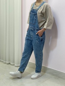 تصویر سرهمی جین مام استایل زنانه سایز بزرگ 