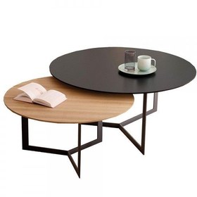 تصویر میز جلو مبلی گرد MDF دو تکه 