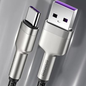 تصویر کابل USB-C باسئوس مدلCatjk ا Baseus USB-C cable model Catjk-d01 length 2 meters Baseus USB-C cable model Catjk-d01 length 2 meters