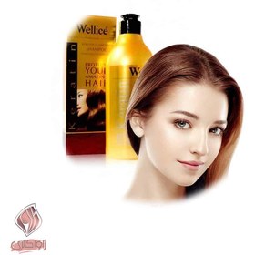 تصویر شامپو تقویت کننده و کراتینه مو ویلایس بدون سولفات <br> Wellice Keratin Protects Your Amazing Hair Shampoo 