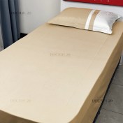 تصویر ملحفه نیم ست دونفره رنگ خردلی (ملحفه کش دار+ 2 روبالشتی) 