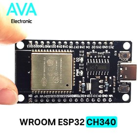 تصویر برد توسعه Wroom esp32 با مبدل CH340 دارای بلوتوث و WIFI 