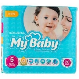 تصویر پوشک مای بیبی سایز 5 بسته 28 عددی My Baby Baby Diaper Size 5 28 PCS