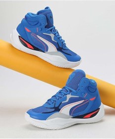 تصویر Puma Playmaker Pro Mid Jr 378330 08 کفش بسکتبال مردانه و زنانه آبی 