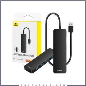 تصویر هاب یو اس بی چهار پورت بیسوس B0005280B111-01 BS-OH080 Baseus BS-OH080 Hub UltraJoy Series Lite 4-Port 15cm (USB to USB3.0*4)