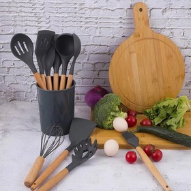 تصویر ست ۱۲ پارچه کفگیر و ملاقه نسوز 