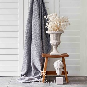 تصویر پتو طوسی طرح راه‌راه زیگزاگ مدل Siesta 