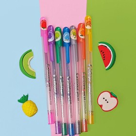 تصویر خودکار اکلیلی 7 رنگ glitter pen 