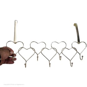 تصویر آویز پشت دری طرح قلب رخت آویز فلزی