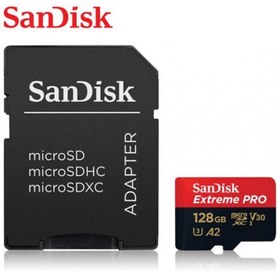 تصویر کارت حافظه میکرو اس دی سن دیسک مدل اکستریم پرو با ظرفیت 128 گیگابایت SanDisk Extreme Pro 128GB 200MB/s microSDXC UHS-I