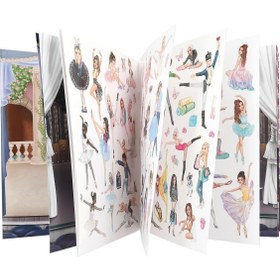 تصویر دفتر طراحی برچسب باله برند top model Design Notebook Ballerina Sticker Book