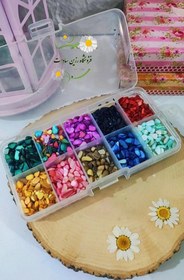 تصویر پک ده تایی صدف و سنگ قیمتی 