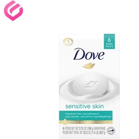 تصویر صابون داو مدل Sensitive Skin بسته 6 عددی 