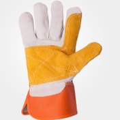 تصویر دستکش چرمی پشت برزنتی 