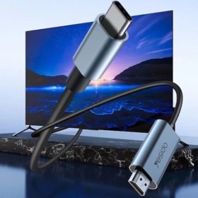 تصویر کابل تبدیل USB-C به HDMI یسیدو مدل HM10 طول 2 متر 