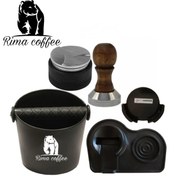 تصویر ست لوازم جانبی اسپرسو ساز به صرفه سایز 51 Rima coffee ست شامل لولر سه تکه تمپر تمپر مت پرتاکیپر ناک باکس 