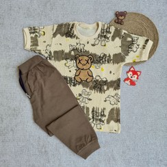 تصویر ست تیشرت و شلوارک اسپرت خرسی پسرانه 