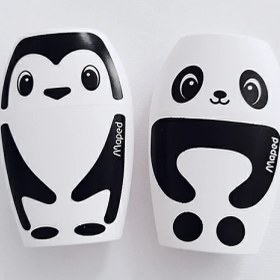 تصویر مداد تراش ماپد طرح پاندا و پنگوئن 