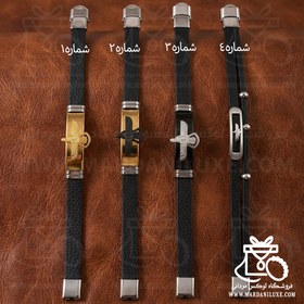 تصویر دستبند چرم طرح فروهر 
