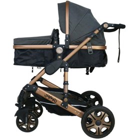 تصویر ست کالسکه و کریر اسپرینگ مدل اسپیدا بژ Espring Two-piece spring stroller and carrier set, Spida model, beige body code: 420308