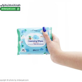 تصویر دستمال مرطوب کودک حاوی عصاره آلوئه‌ورا 20 برگ کانواس بی بی لند Canvas baby wipes containing aloe vera extract 20 leaves Babyland