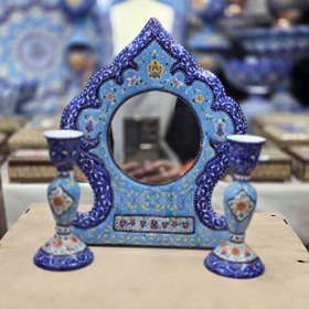 تصویر آینه رومیزی میناکاری 