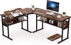 تصویر میز گیمینگ VORDERN L-Shaped Desk (Rustic Brown) - ارسال 10 الی 15 روزکاری 