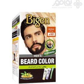 تصویر کیت رنگ ریش و سبیل بیگن شماره 103 رنگ قهوه ای تیره BIGEN MEN'S BEARD COLOR 103 DARK BROWN