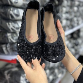 تصویر پاپوش زنانه پولکی جلوبسته 