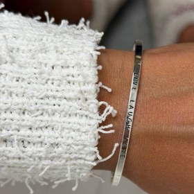 تصویر بنگل live laugh love نقره ای 