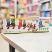 تصویر قطار چوبی مونته سوری طرح حیوانات 
